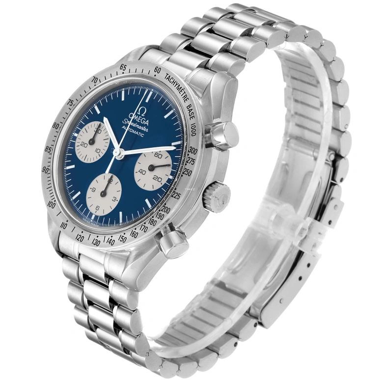 Omega,Speedmaster (Non-Moonwatch) 39mm,39mm,Stainless Steel,Blue,Automatic,Chronograph,42hours,3510,3510.82.00
