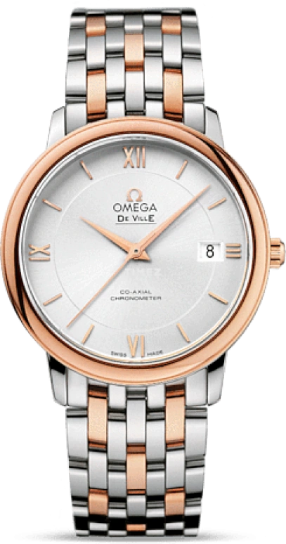 Omega,De Ville 36.80mm,36.80mm,Red Gold,Stainless Steel,Silver,Automatic,Date,Co-Axial Escapement,424,424.20.37.20.02.002
