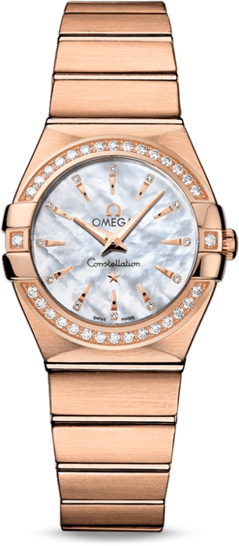 Omega,Constellation 27mm,27mm,Red Gold,White,Quartz,30000hours,In-house Caliber,123,123.55.27.60.55.002