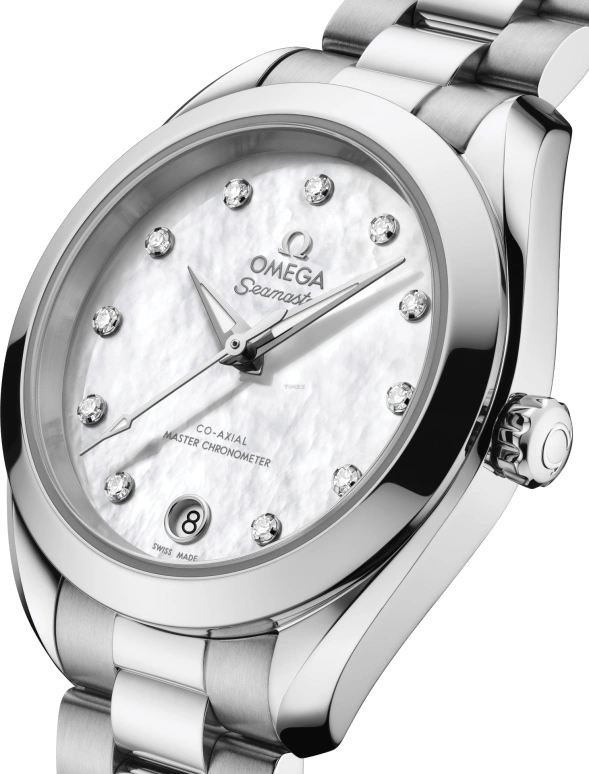 Omega,Aqua Terra 30mm,30mm,Stainless Steel,White,Automatic,Day,Anti-magnetic,220,220.10.30.20.55.001