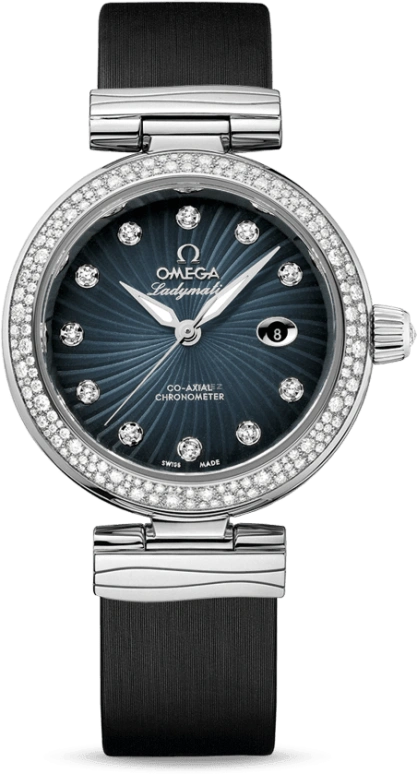 Omega,LadyMatic 34mm,34mm,Stainless Steel,Blue,Automatic,Date,Zodiac Indications,Co-Axial Escapement,425,425.37.34.20.56.001