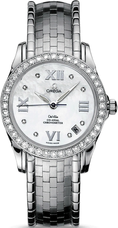 Omega,De Ville 31.10mm,31.10mm,Stainless Steel,White,Automatic,Date,Co-Axial Escapement,4586,4586.75.00