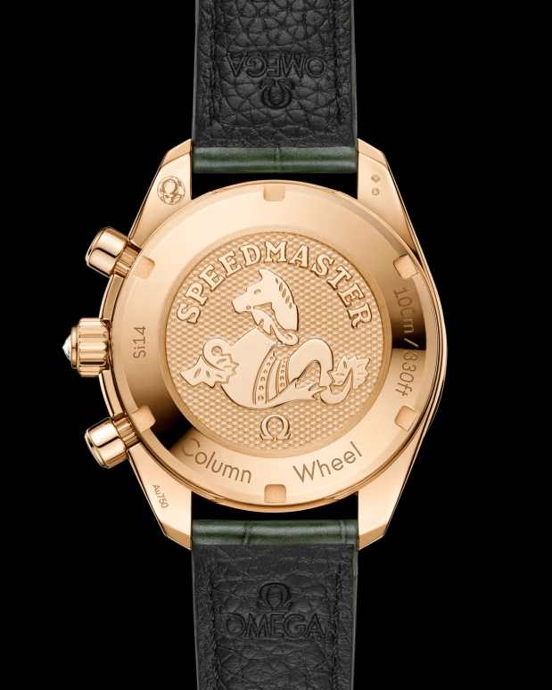 Omega,Speedmaster 38mm,38mm,Moonshine Gold,Green,Automatic,Chronograph,Day,324,324.58.38.50.60.001
