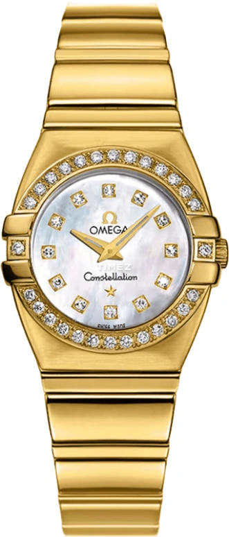 Omega,Constellation 24mm,24mm,Yellow Gold,White,Quartz,30000hours,In-house Caliber,1189,1189.75.00