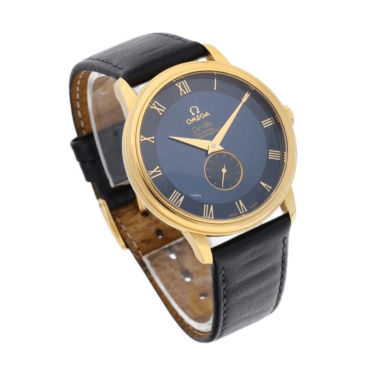 Omega,De Ville 39mm,39mm,Yellow Gold,Blue,Automatic,48hours,In-house Caliber,4613,4613.80.02