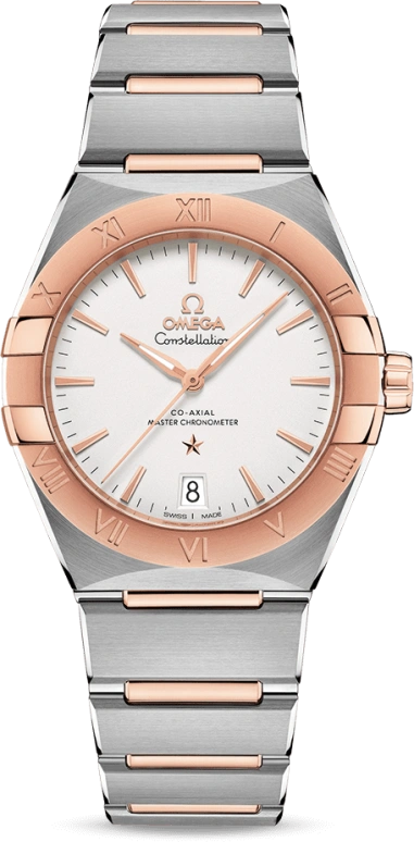 Omega,Constellation 36mm,36mm,Sedna Gold,Stainless Steel,Silver,Automatic,Date,Co-Axial Escapement,131,131.20.36.20.02.001