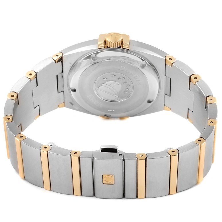 Omega,Constellation 38mm,38mm,Stainless Steel,Yellow Gold,Silver,Quartz,Perpetual Calendar,Day,1213,1213.30.00