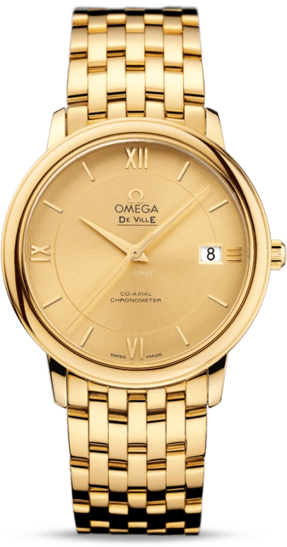 Omega,De Ville 36.80mm,36.80mm,Yellow Gold,Champagne,Automatic,Date,Co-Axial Escapement,424,424.50.37.20.08.001