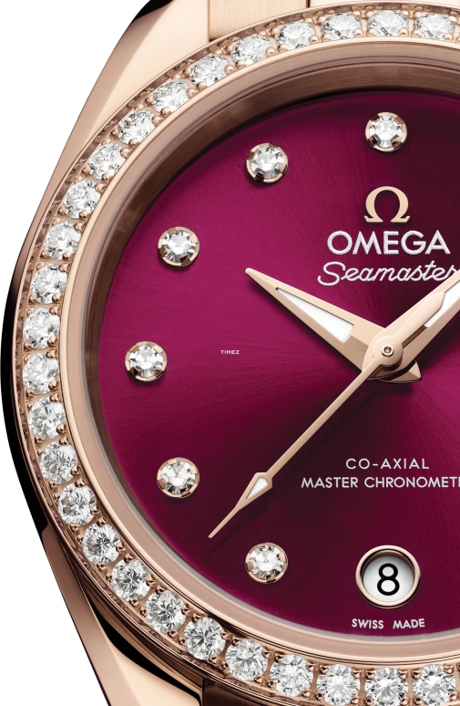 Omega,Aqua Terra 30mm,30mm,Sedna Gold,Burgundy,Automatic,Day,Anti-magnetic,220,220.55.30.20.61.001
