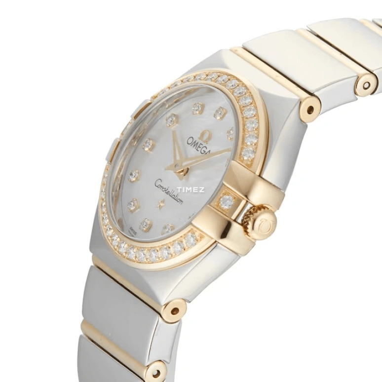 Omega,Constellation 24mm,24mm,Yellow Gold,Stainless Steel,White,Quartz,30000hours,In-house Caliber,123,123.25.24.60.55.007