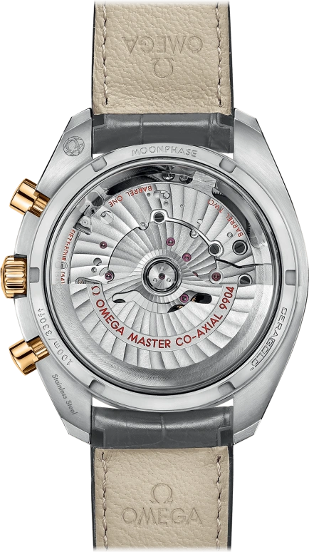 Omega,Speedmaster (Non-Moonwatch) 44.25mm,44.25mm,Ceramic,Yellow Gold,Stainless Steel,Silver,Automatic,Chronograph,Moonphase,Date,Co-Axial Escapement,60hours,In-house Caliber,304,304.23.44.52.06.001