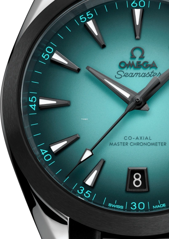 Omega,Aqua Terra 41mm,41mm,Stainless Steel,Ceramic,Gradient,Turquoise,Automatic,Day,Anti-magnetic,220,220.32.41.21.03.001