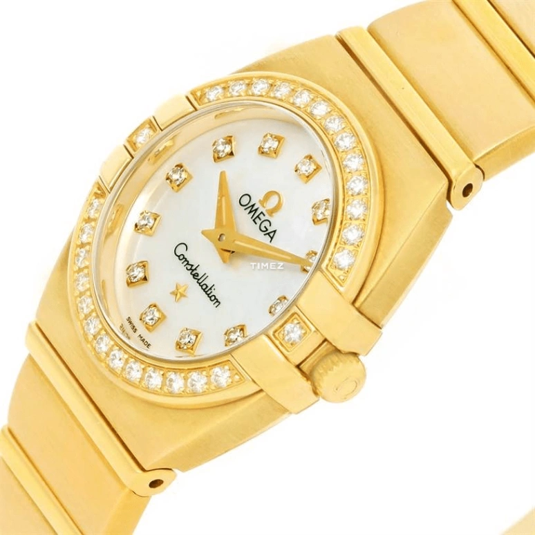 Omega,Constellation 24mm,24mm,Yellow Gold,White,Quartz,30000hours,In-house Caliber,1189,1189.75.00