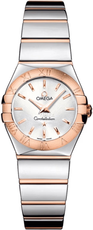 Omega,Constellation 24mm,24mm,Red Gold,Stainless Steel,Silver,Quartz,30000hours,In-house Caliber,123,123.20.24.60.02.003