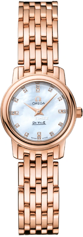 Omega,De Ville 22mm,22mm,Red Gold,White,Quartz,30000hours,In-house Caliber,4116,4116.75.00