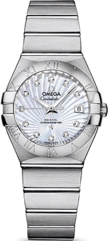 Omega,Constellation 27mm,27mm,Stainless Steel,White,Automatic,Date,Zodiac Indications,Co-Axial Escapement,123,123.10.27.20.55.001