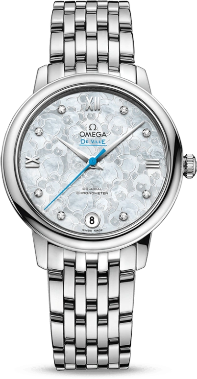 Omega,De Ville 32.70mm,32.70mm,Stainless Steel,White,Automatic,Date,Co-Axial Escapement,424,424.10.33.20.55.004