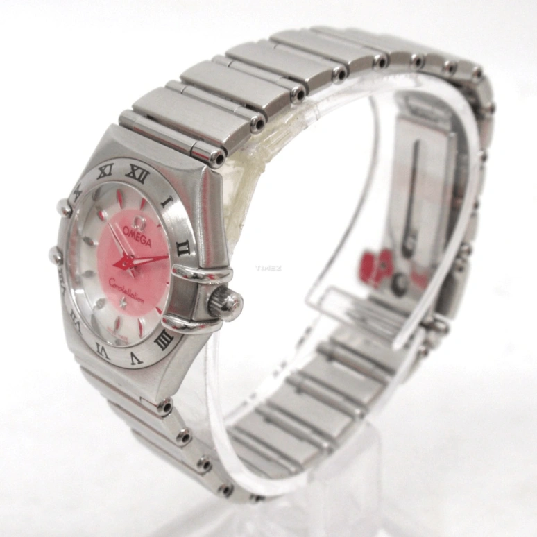 Omega,Constellation 22.50mm,22.50mm,Stainless Steel,White,Pink,Quartz,30000hours,In-house Caliber,1562,1562.83.00