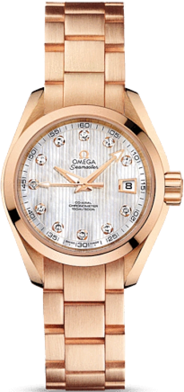 Omega,Aqua Terra 30mm,30mm,Red Gold,White,Automatic,Date,Co-Axial Escapement,231,231.50.30.20.55.001
