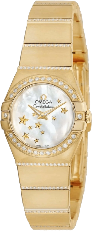 Omega,Constellation 24mm,24mm,Yellow Gold,White,Quartz,30000hours,In-house Caliber,123,123.55.24.60.05.002