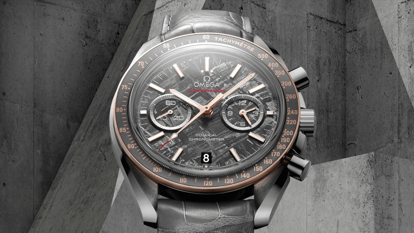 Omega,Speedmaster (Non-Moonwatch) 44.25mm,44.25mm,Ceramic,Sedna Gold,Grey,Automatic,Chronograph,Date,Co-Axial Escapement,Column Wheel,60hours,In-house Caliber,311,311.63.44.51.99.001