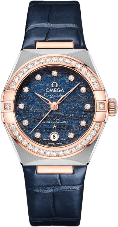 Omega,Constellation 29mm,29mm,Sedna Gold,Stainless Steel,Blue,Automatic,Date,Co-Axial Escapement,131,131.28.29.20.99.003
