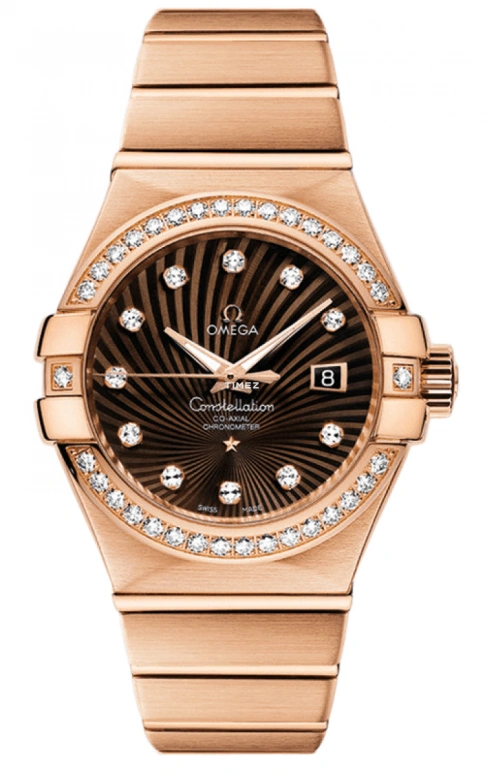 Omega,Constellation 31mm,31mm,Red Gold,Brown,Automatic,Day,50hours,123,123.55.31.20.63.001