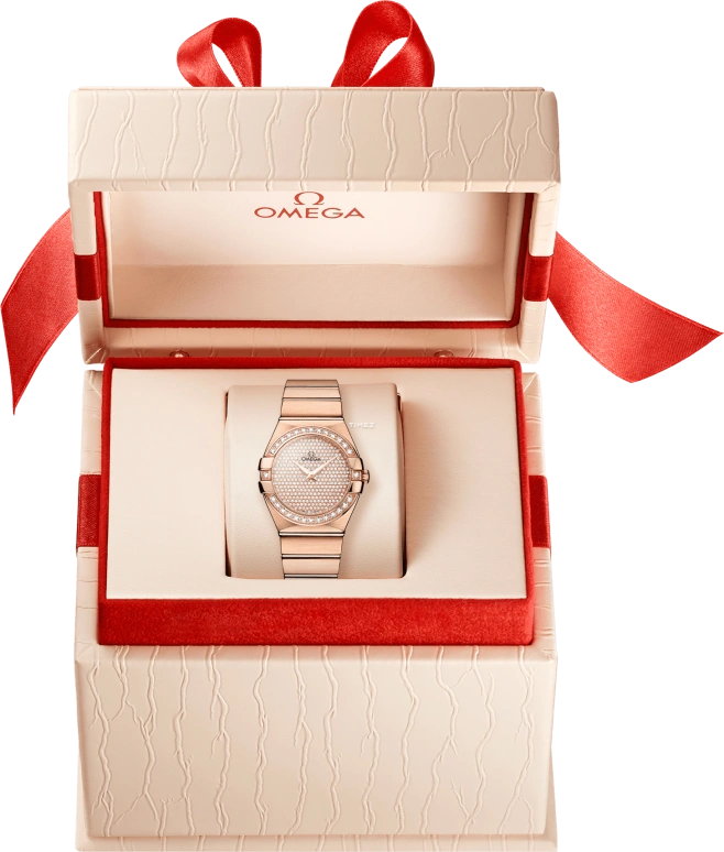 Omega,Constellation 27mm,27mm,Red Gold,White,Quartz,30000hours,In-house Caliber,123,123.55.27.60.99.004