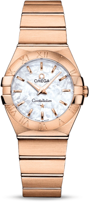 Omega,Constellation 27mm,27mm,Red Gold,White,Quartz,30000hours,In-house Caliber,123,123.50.27.60.05.001