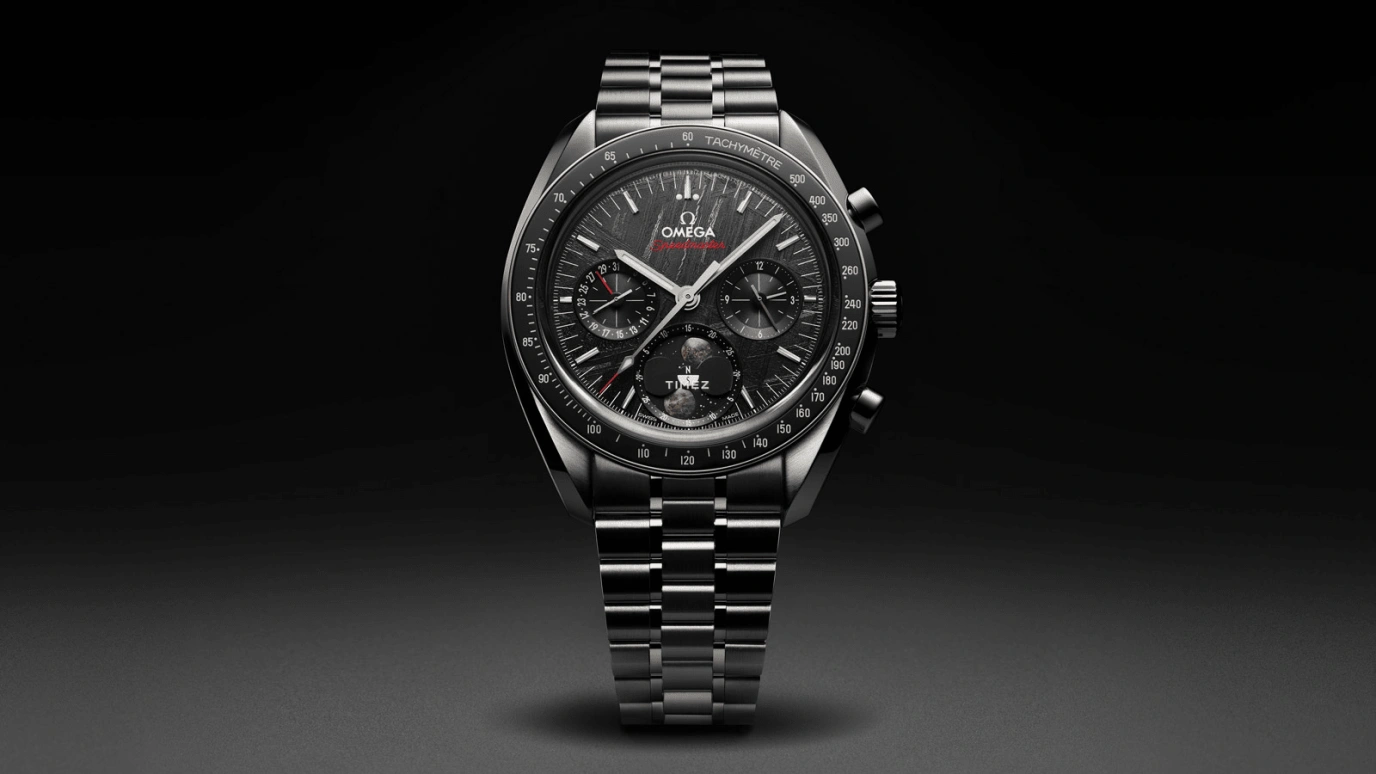 Omega,Speedmaster 43mm,43mm,Stainless Steel,Black,Handwound,Chronograph,Moonphase,Day,Anti-magnetic,60hours,In-house Caliber,304,304.30.43.52.01.001