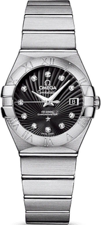Omega,Constellation 27mm,27mm,Stainless Steel,Black,Automatic,Date,Zodiac Indications,Co-Axial Escapement,123,123.10.27.20.51.001