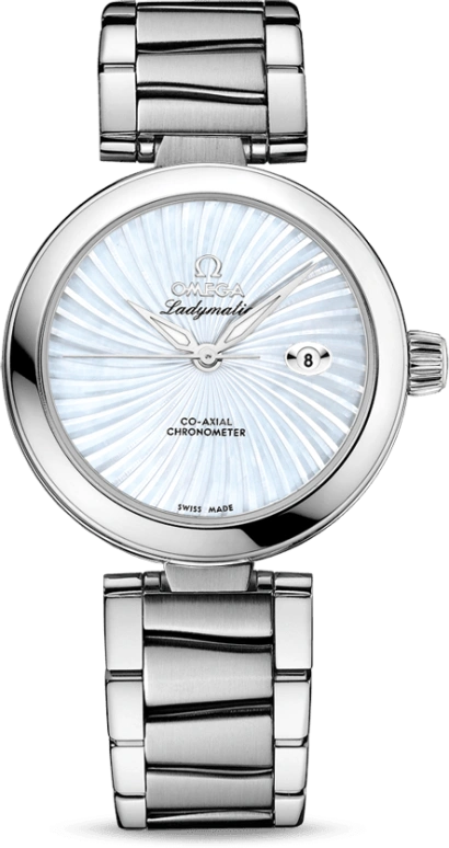 Omega,LadyMatic 34mm,34mm,Stainless Steel,White,Automatic,Date,Zodiac Indications,Co-Axial Escapement,425,425.30.34.20.05.001