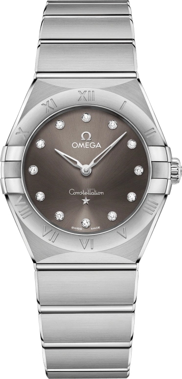 Omega,Constellation 28mm,28mm,Stainless Steel,Grey,Quartz,In-house Caliber,Sapphire,131,131.10.28.60.56.001