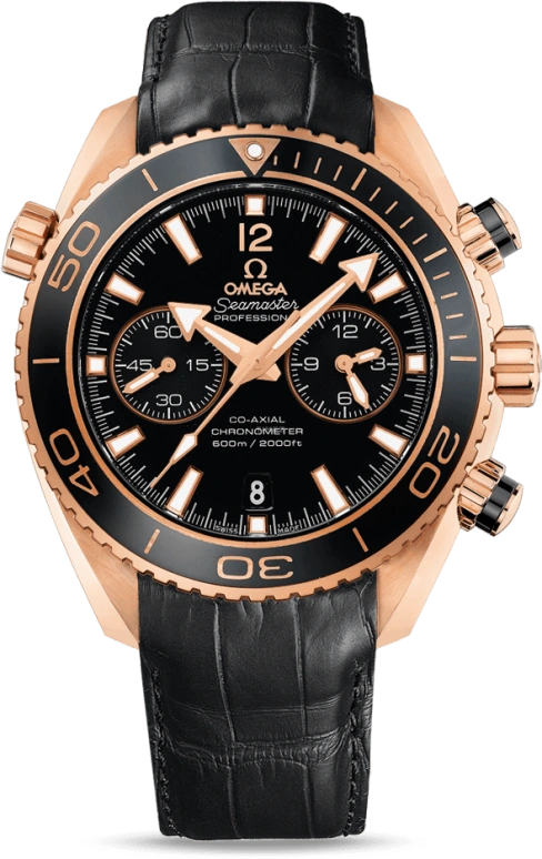 Omega,Seamaster Planet Ocean 45.50mm,45.50mm,Red Gold,Black,Automatic,Chronograph,Date,Co-Axial Escapement,Column Wheel,60hours,In-house Caliber,232,232.63.46.51.01.001