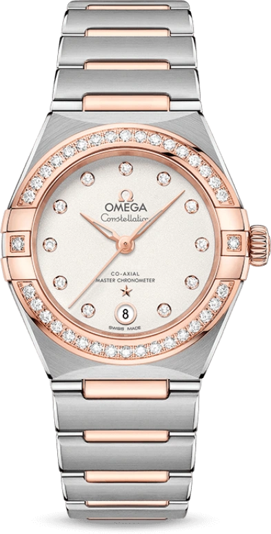 Omega,Constellation 29mm,29mm,Sedna Gold,Stainless Steel,Silver,Automatic,Date,Co-Axial Escapement,131,131.25.29.20.52.001