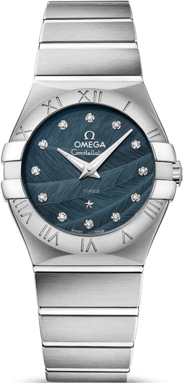 Omega,Constellation 27mm,27mm,Stainless Steel,Blue,Quartz,30000hours,In-house Caliber,123,123.10.27.60.53.001