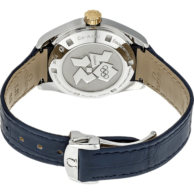 Omega,Aqua Terra 34mm,34mm,Yellow Gold,Stainless Steel,Blue,Automatic,Day,50hours,522,522.23.34.20.03.001