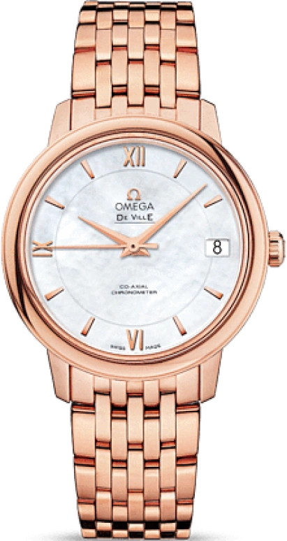 Omega,De Ville 32.70mm,32.70mm,Red Gold,White,Automatic,Date,Co-Axial Escapement,424,424.50.33.20.05.002