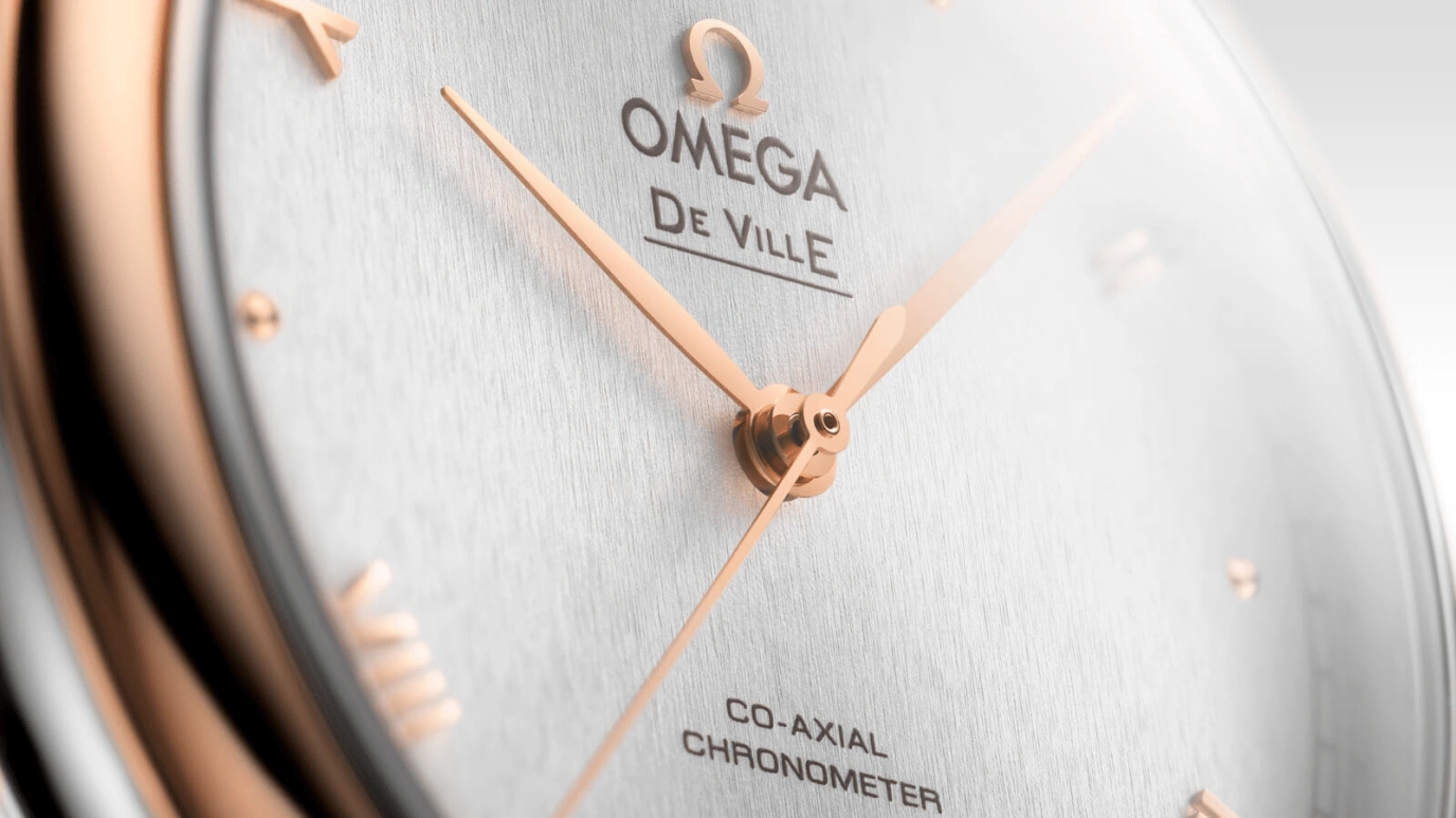 Omega,De Ville 39.50mm,39.50mm,Red Gold,Stainless Steel,Silver,Automatic,Date,Co-Axial Escapement,424,424.20.40.20.02.007