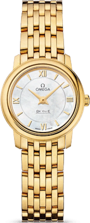 Omega,De Ville 24.50mm,24.50mm,Yellow Gold,White,Quartz,Zodiac Indications,30000hours,424,424.50.24.60.05.001