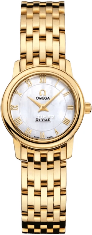 Omega,De Ville 22mm,22mm,Yellow Gold,White,Quartz,30000hours,In-house Caliber,4170,4170.71.00
