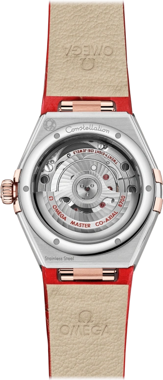 Omega,Constellation 29mm,29mm,Sedna Gold,Stainless Steel,Red,Automatic,Date,Co-Axial Escapement,131,131.28.29.20.99.002