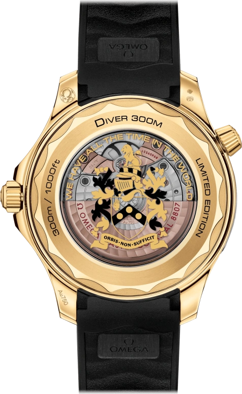 Omega,Seamaster Diver 300M 42mm,42mm,Yellow Gold,Black,Automatic,Co-Axial Escapement,55hours,210,210.62.42.20.01.001