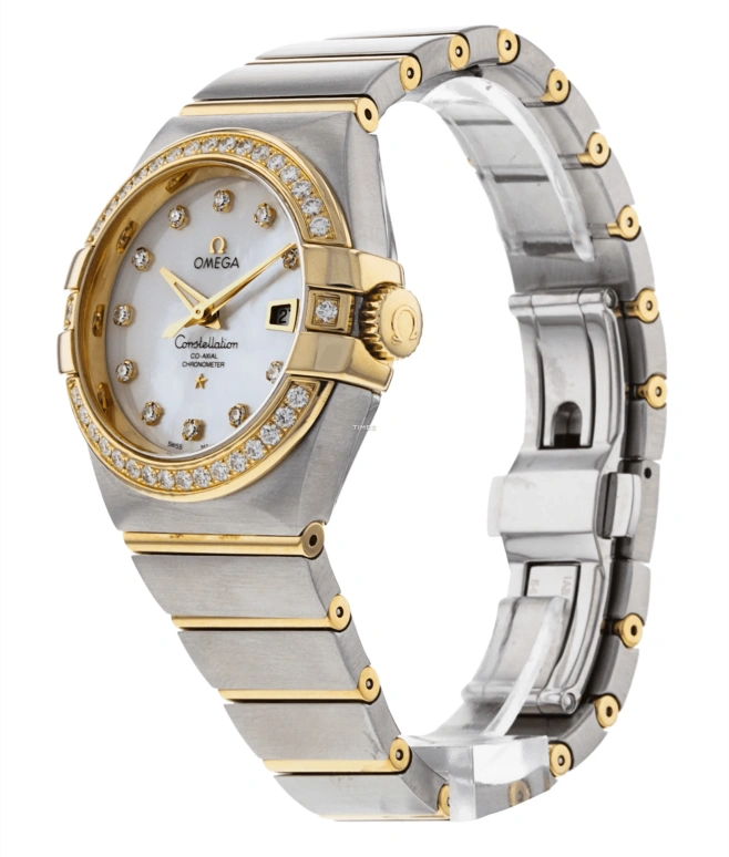 Omega,Constellation 31mm,31mm,Yellow Gold,Stainless Steel,White,Automatic,Day,50hours,123,123.25.31.20.55.003