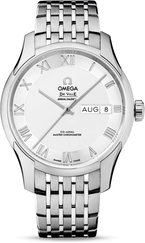 Omega,De Ville 41mm,41mm,Stainless Steel,Silver,Automatic,Annual Calendar,Month,Date,Co-Axial Escapement,60hours,In-house Caliber,433,433.10.41.22.02.001