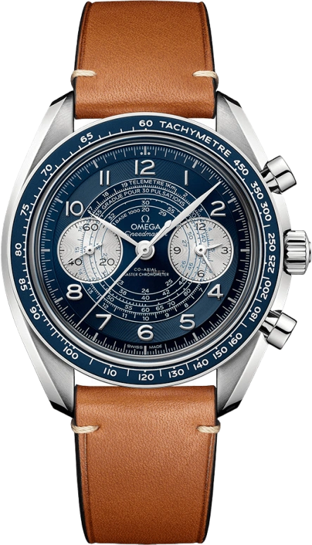 Omega,Speedmaster (Non-Moonwatch) 43mm,43mm,Stainless Steel,Blue,Handwound,Chronograph,Co-Axial Escapement,Column Wheel,329,329.32.43.51.03.001
