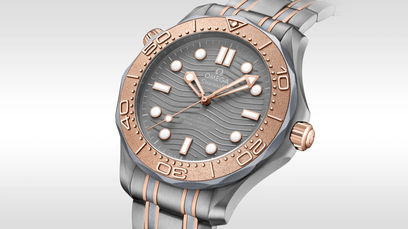 Omega,Seamaster Diver 300M 42mm,42mm,Titanium,Ceramic,Tantalum,Sedna Gold,Grey,Automatic,Day,Co-Axial Escapement,210,210.60.42.20.99.001