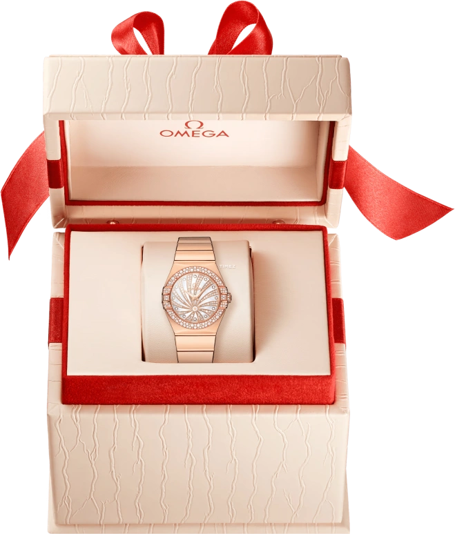 Omega,Constellation 27mm,27mm,Red Gold,Silver White,Quartz,30000hours,In-house Caliber,123,123.55.27.60.55.013