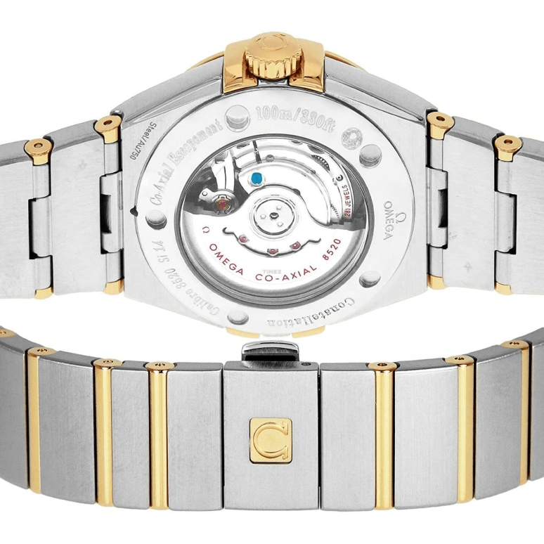 Omega,Constellation 31mm,31mm,Yellow Gold,Stainless Steel,Champagne,Automatic,Day,50hours,123,123.20.31.20.08.001