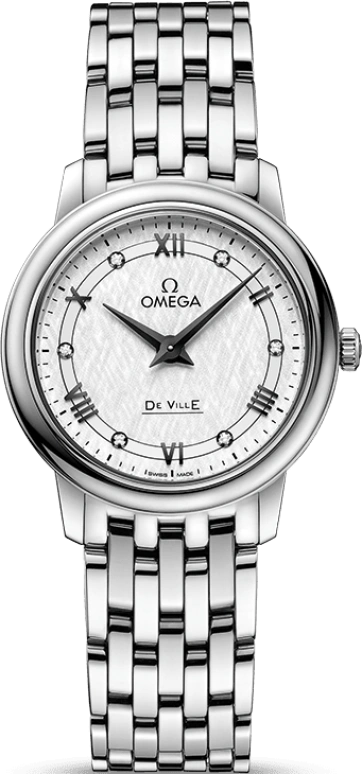 Omega,De Ville 27.40mm,27.40mm,Stainless Steel,Silver,Quartz,30000hours,In-house Caliber,424,424.10.27.60.52.002